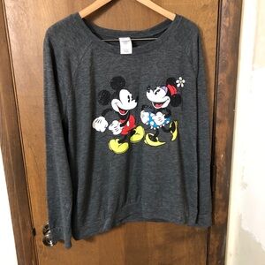 Disney Mickey & Minnie Mouse sparkly shirt long sleeve XL girls 15/17